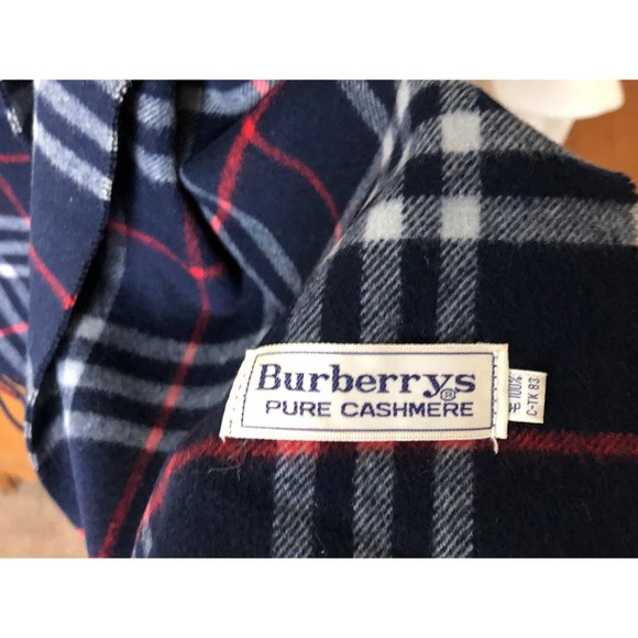 Burberry, Vintage Scarf, 100% Cashmere - Picture 5 of 5